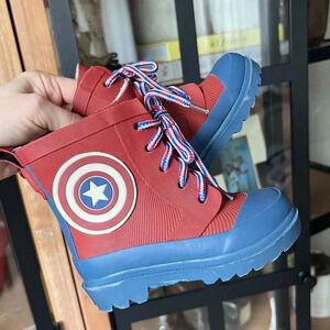 Captain America boots toddler boy combat military costume rain red blue marvel